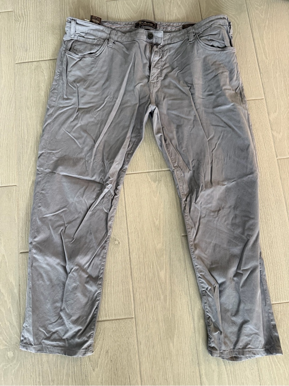 34 Heritage Men's Gray Chinos - Casual Straight Leg - 42/28